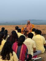 New Year sunrise at Kembre Hill with H.H. Swamiji - Kara Seva Shivir - SCM Shirali - 2025 - Day 5 (1 Jan 2026)